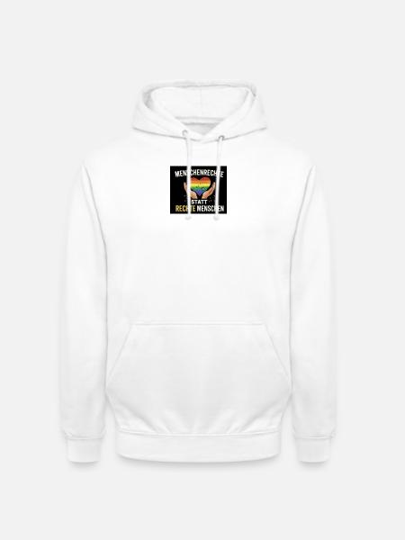Human rights instead of right-wing people - Unisex Hoodie - white