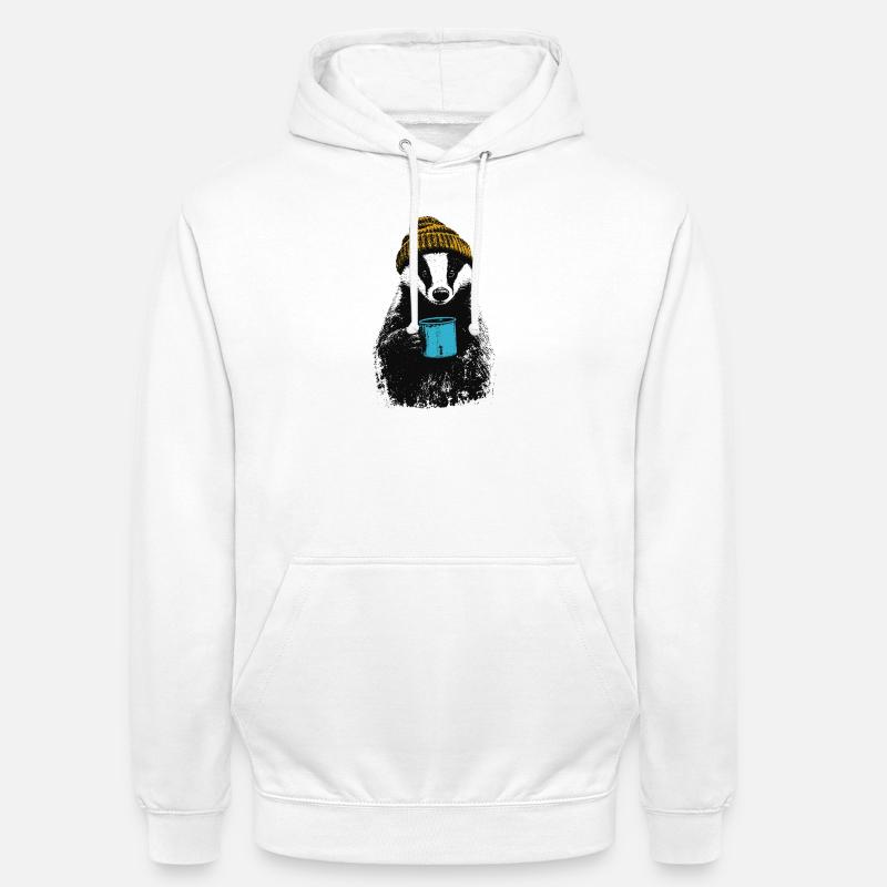 Blaireau du Café - Sweat-shirt à capuche unisexe - blanc
