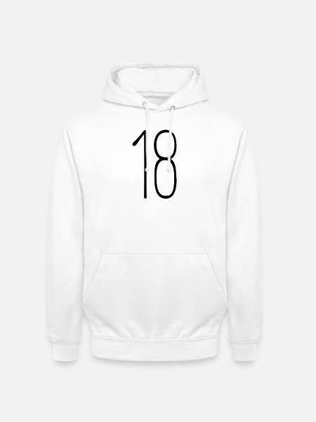 18 - Unisex Hoodie - Weiß
