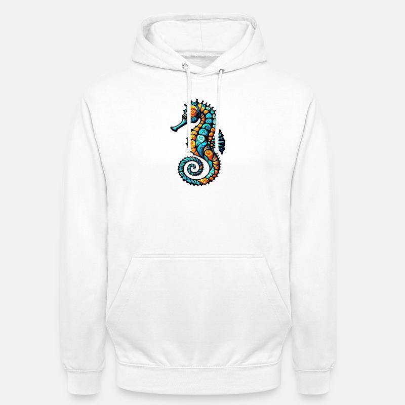 Hippocampe - Sweat-shirt à capuche unisexe - blanc
