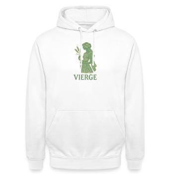 Signe astrologique de la Vierge - Astrologie - Sweat-shirt à capuche unisexe - blanc - Devant - AI Model Male 185 dark (185cm) & AI Model Female 172 dark (172cm)