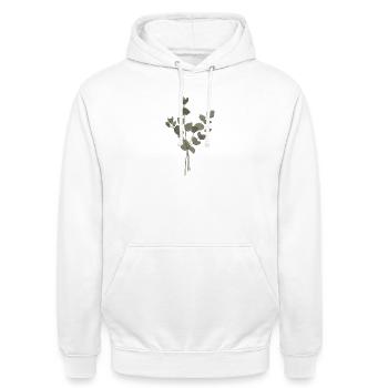 Eukalyptus-Aquarell - Unisex Hoodie - Weiß - Vorne - AI Model Male 185 dark (185cm) & AI Model Female 172 dark (172cm)