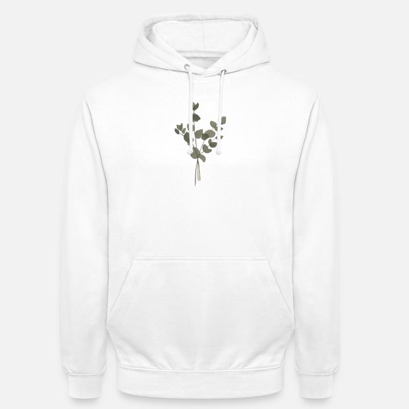 Eucalyptus à l’Aquarelle - Sweat-shirt à capuche unisexe - blanc