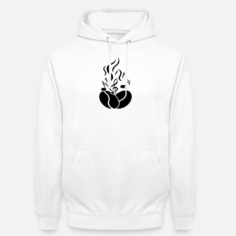 Kaffeebohnen mit Noten - Unisex Hoodie - Weiß
