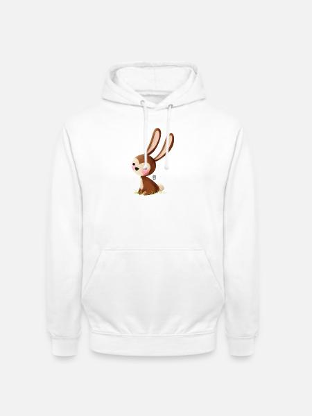 Kuschelhase im Gras - Unisex Hoodie - Weiß