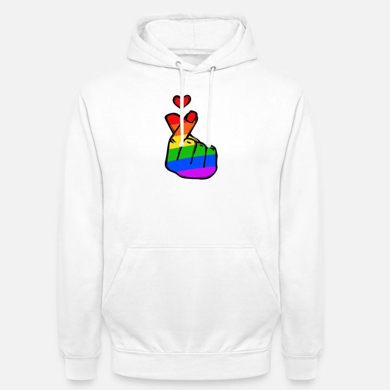 Rainbow Heart Amour Paix Passion - Sweat-shirt à capuche unisexe - blanc