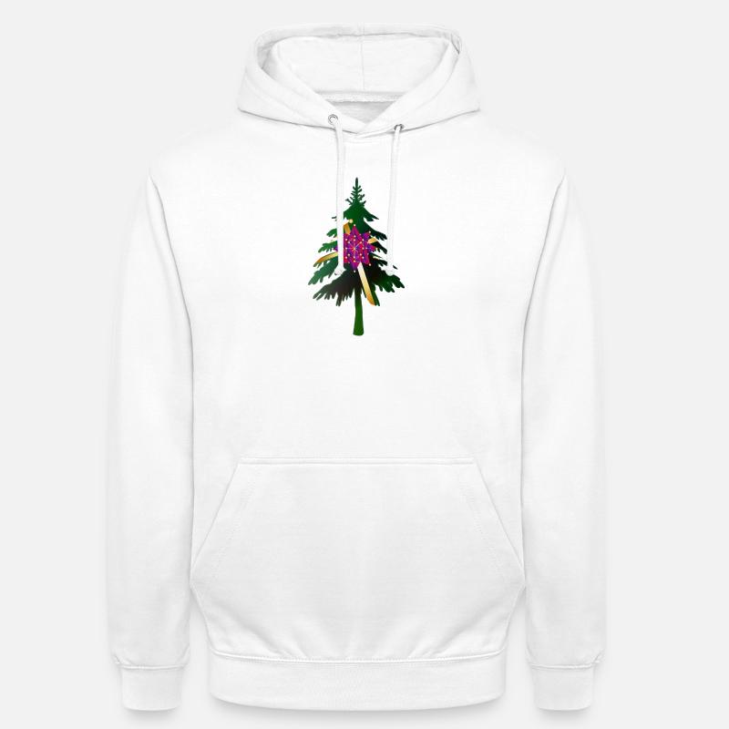 Christbaum oder Weihnachtsbaum & Geschenkschleife - Unisex Hoodie - Weiß