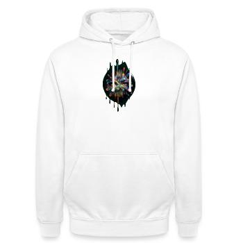 Kaleidoscope face - Unisex Hoodie - white - Front - AI Model Male 185 dark (185cm) & AI Model Female 172 dark (172cm)
