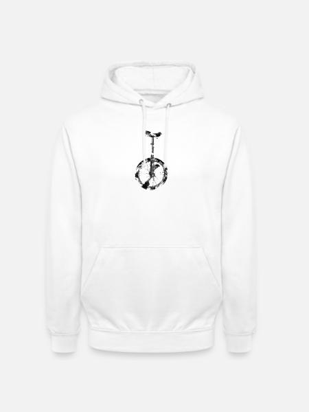 Unicycle | Unicycling Freestyle Downhill - Unisex Hoodie - white