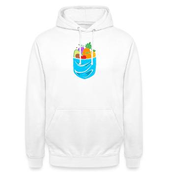 Alimentation Nutrition alimentaire - Sweat-shirt à capuche unisexe - blanc - Devant - AI Model Male 185 dark (185cm) & AI Model Female 172 dark (172cm)
