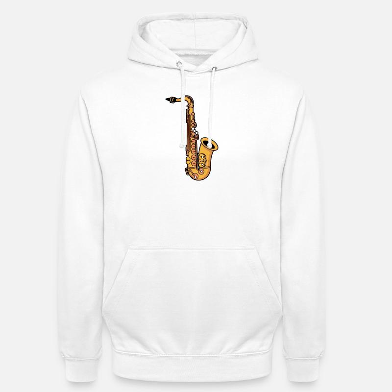 Saxophone - Sweat-shirt à capuche unisexe - blanc