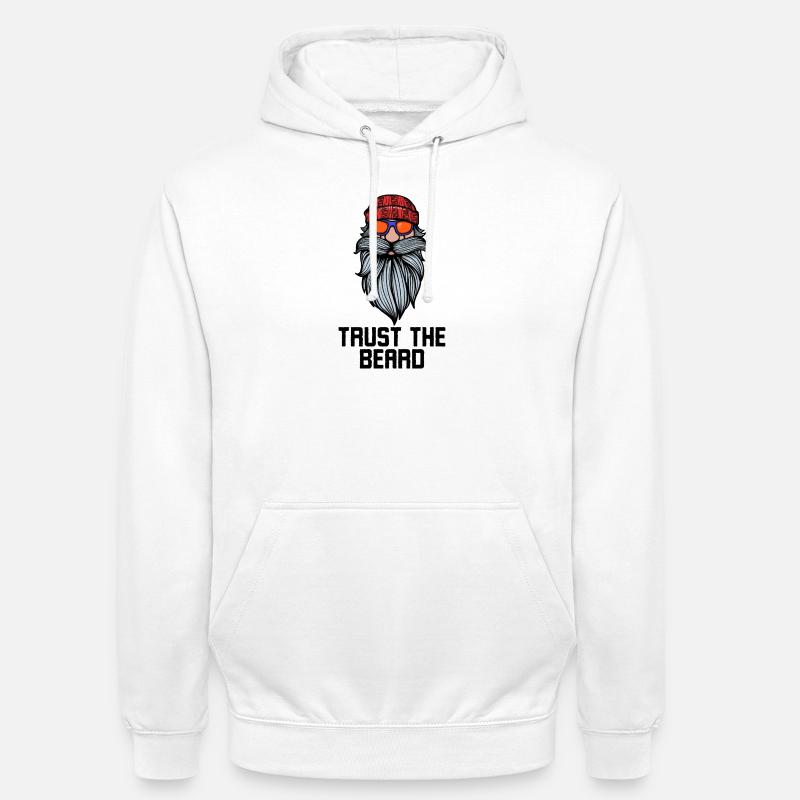Gesichtsbehaarung Bart Statement Bärtig Vollbart - Unisex Hoodie - Weiß