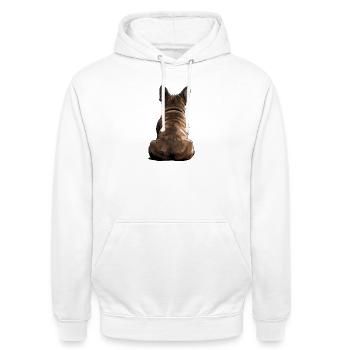 Französische Bulldogge - Unisex Hoodie - Weiß - Vorne - AI Model Male 185 dark (185cm) & AI Model Female 172 dark (172cm)