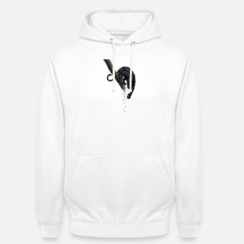Panthère de nuit sur la branche - Sweat-shirt à capuche unisexe - blanc