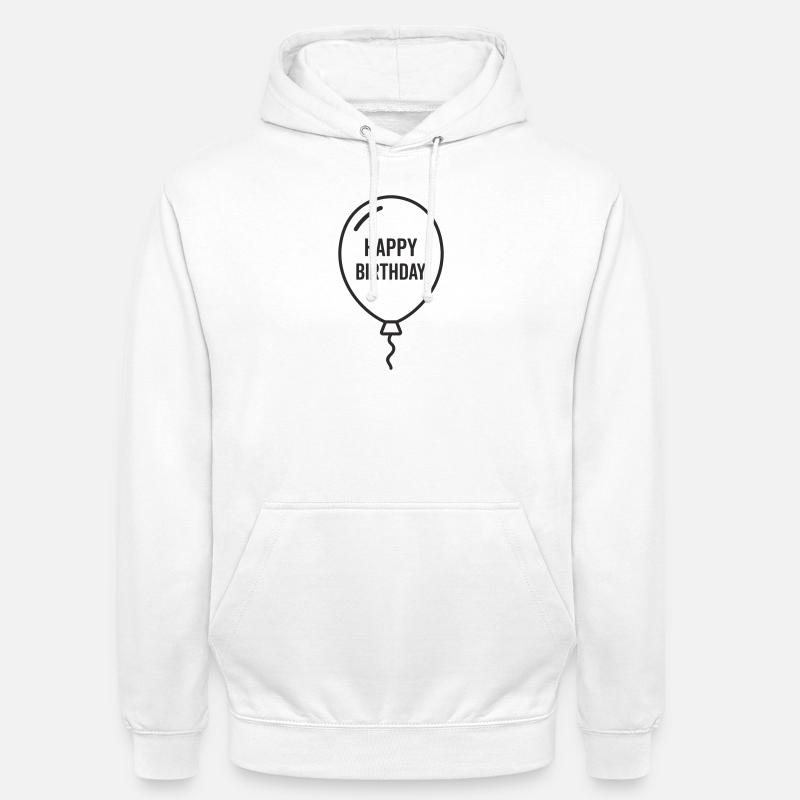 Ballon d’anniversaire – Conception d’anniversaire - Sweat-shirt à capuche unisexe - blanc