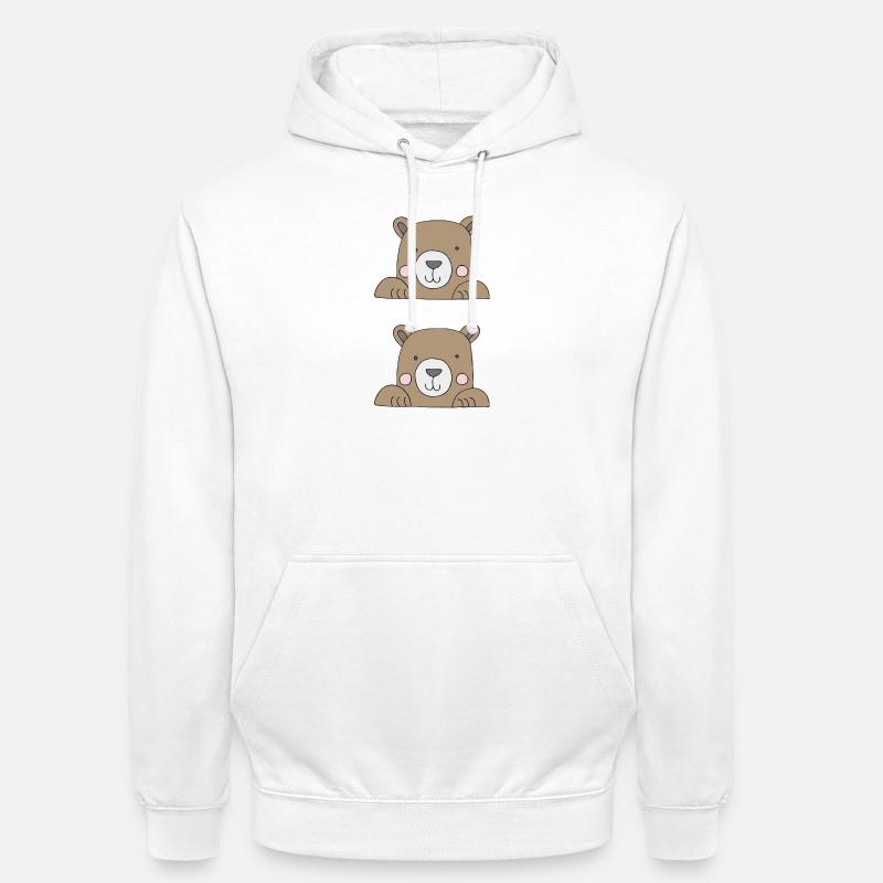 Ours dans un sac double - Sweat-shirt à capuche unisexe - blanc