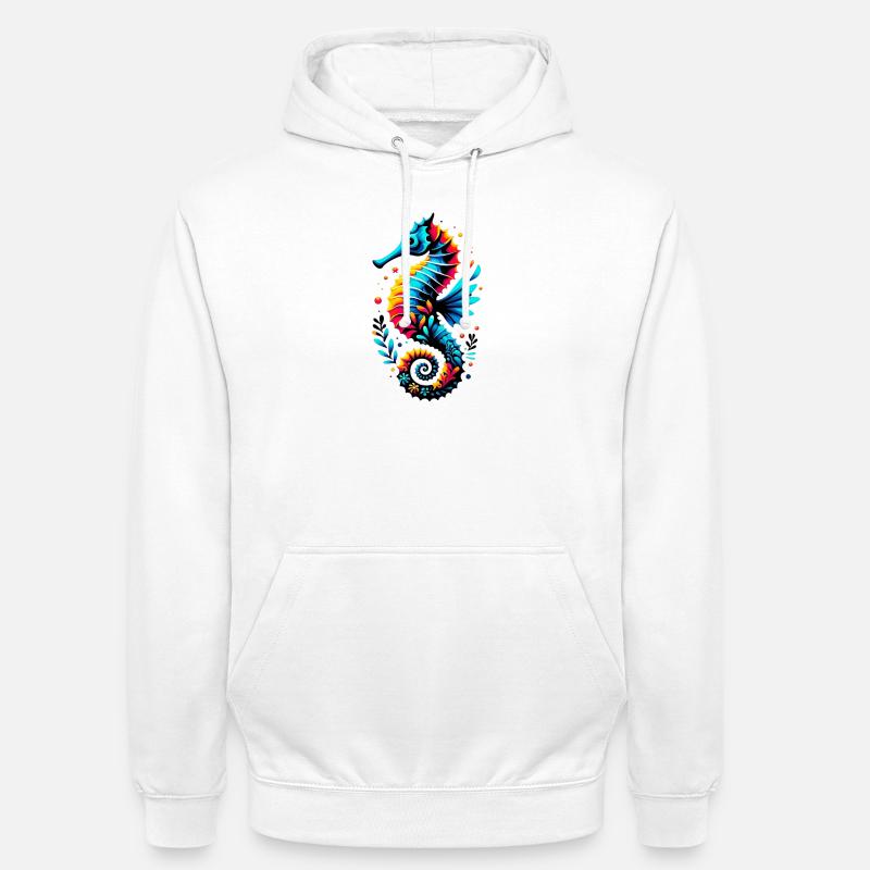 Hippocampe - Sweat-shirt à capuche unisexe - blanc