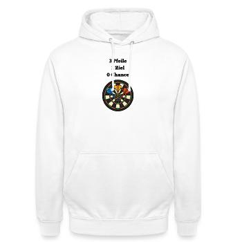 Volltreffer Dartboard Design - Unisex Hoodie - Weiß - Vorne - AI Model Male 185 dark (185cm) & AI Model Female 172 dark (172cm)