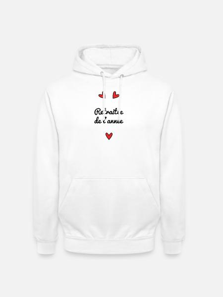 RETRAITEE. RETRAITE. BONNE RETRAITE - Sweat-shirt à capuche unisexe - blanc