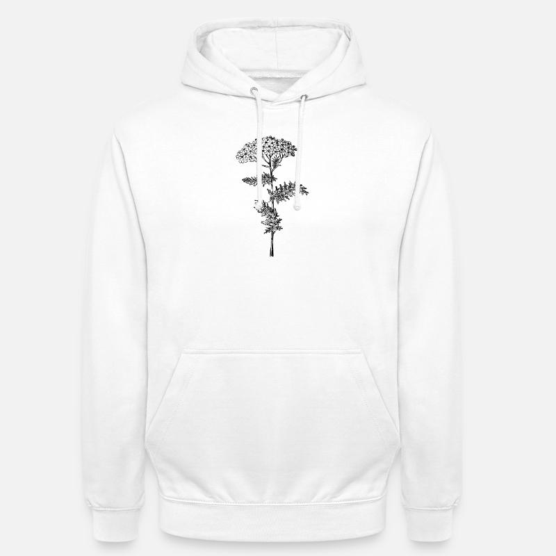Fleur d’achillée millefeuille - Sweat-shirt à capuche unisexe - blanc