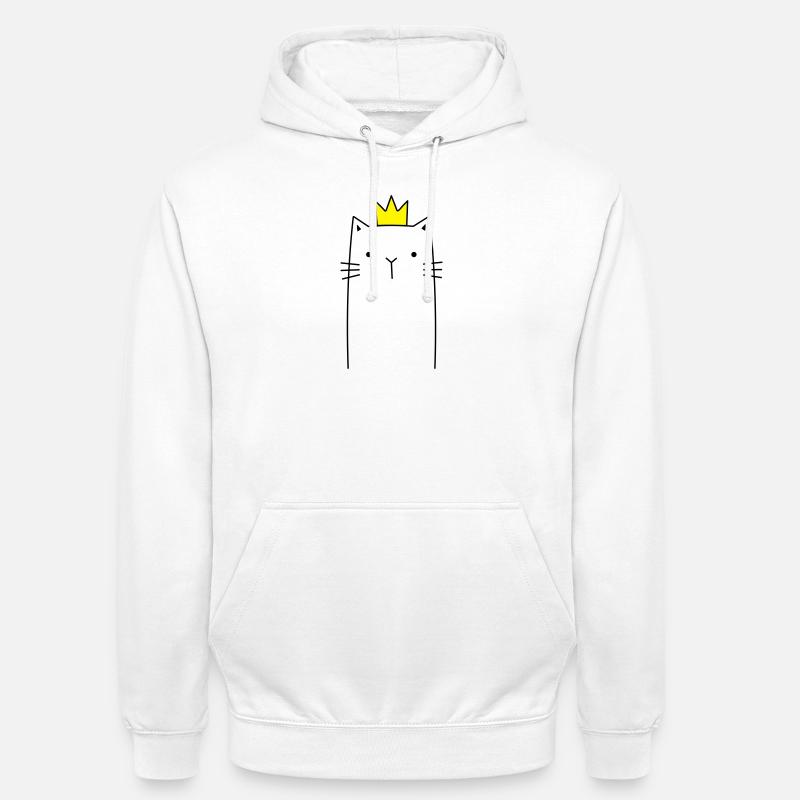 Chat avec cadeau prince princesse - Sweat-shirt à capuche unisexe - blanc