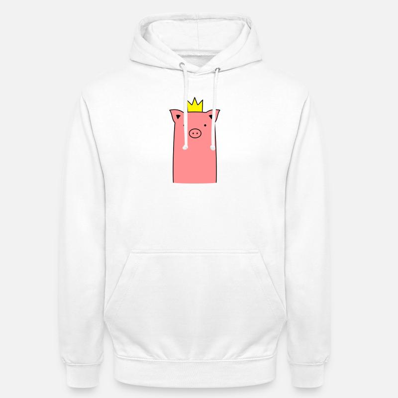Sau Ferkel Schweinchen mit Krone Geschenk - Unisex Hoodie - Weiß
