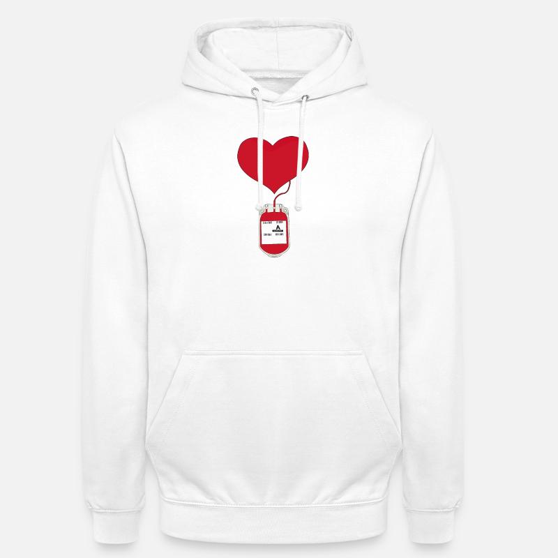 Donare il sangue è un atto d'amore - Felpa con cappuccio unisex - bianco