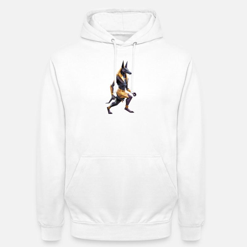 Anubis - Cool Low Poly Logo - Sweat-shirt à capuche unisexe - blanc