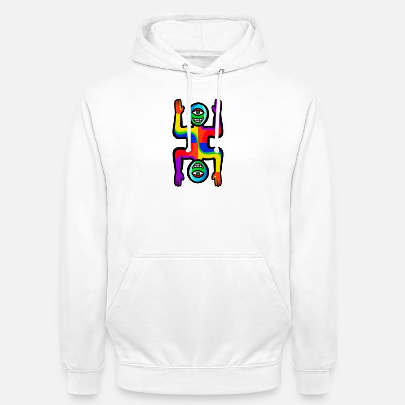 Figure de l’Arc-en-ciel à Deux Visages - Sweat-shirt à capuche unisexe - blanc