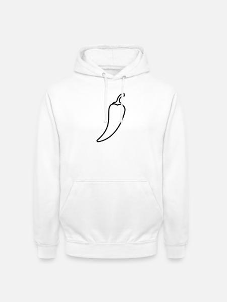 Chili pepper hot outline - Unisex Hoodie - white