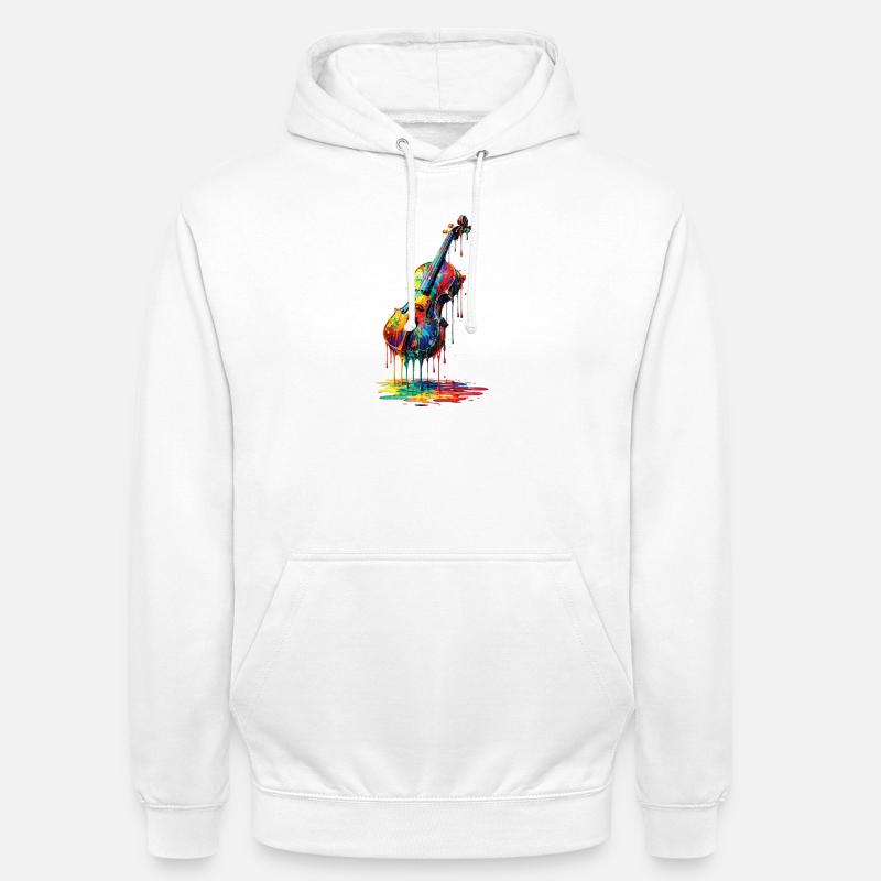 Geige mit tropfender Farbe - Unisex Hoodie - Weiß