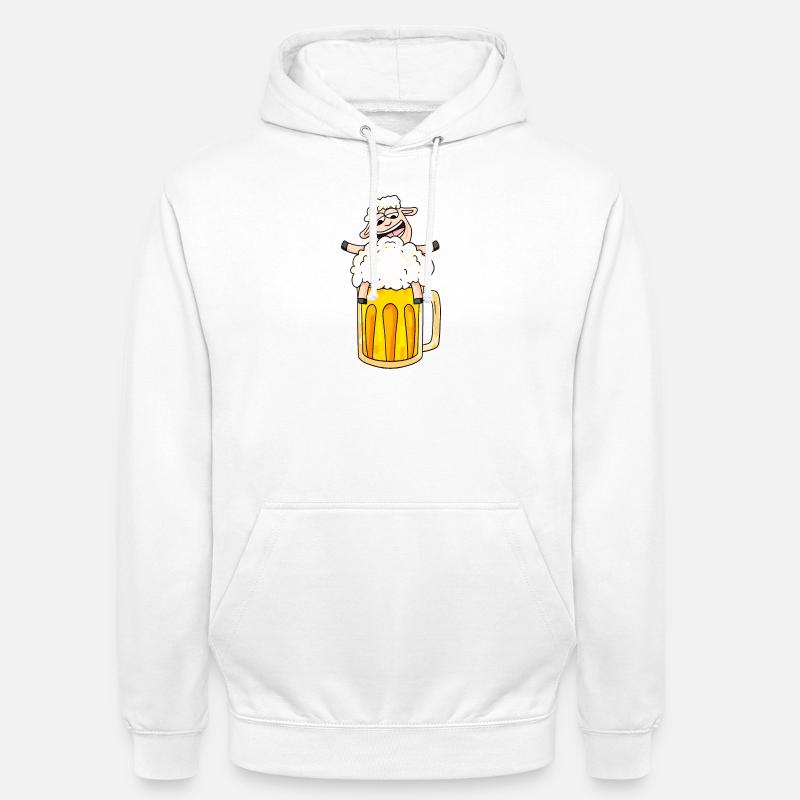 Beer Sheep Comic - Unisex Hoodie - white