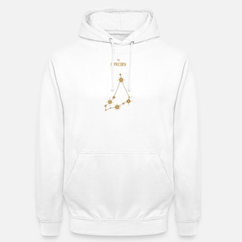 Steinbock Sternzeichen Sternbild Sternbild Golden - Unisex Hoodie - Weiß