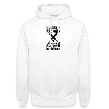 Cricket Spruch Bruder Lustiges Cricket Geschenk - Unisex Hoodie - Weiß - Vorne - AI Model Male 185 dark (185cm) & AI Model Female 172 dark (172cm)
