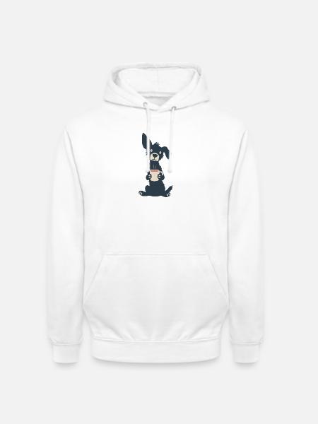 Erst Kaffee, später Walkies - Unisex Hoodie - Weiß