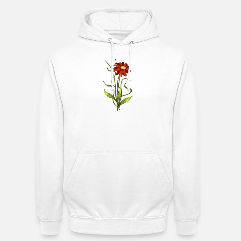 Fleur - Sweat-shirt à capuche unisexe - blanc