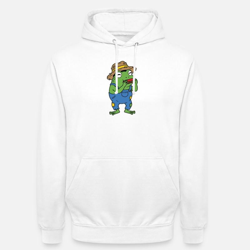 grenouille avec harmonica - Sweat-shirt à capuche unisexe - blanc
