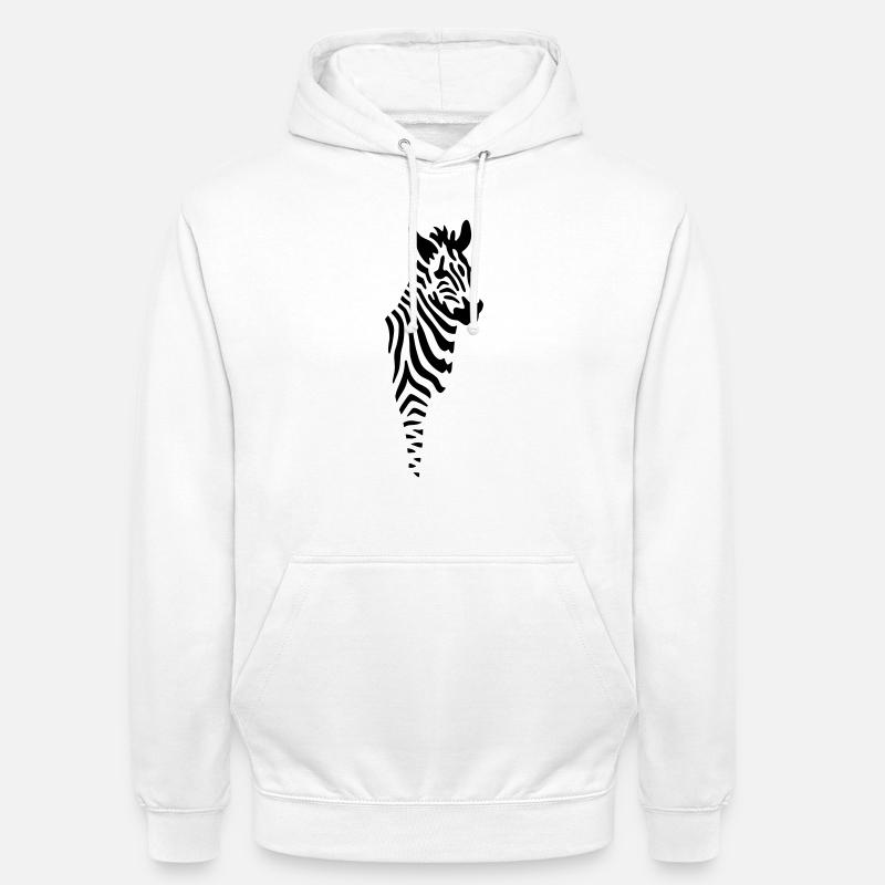 zebra - Sweat-shirt à capuche unisexe - blanc