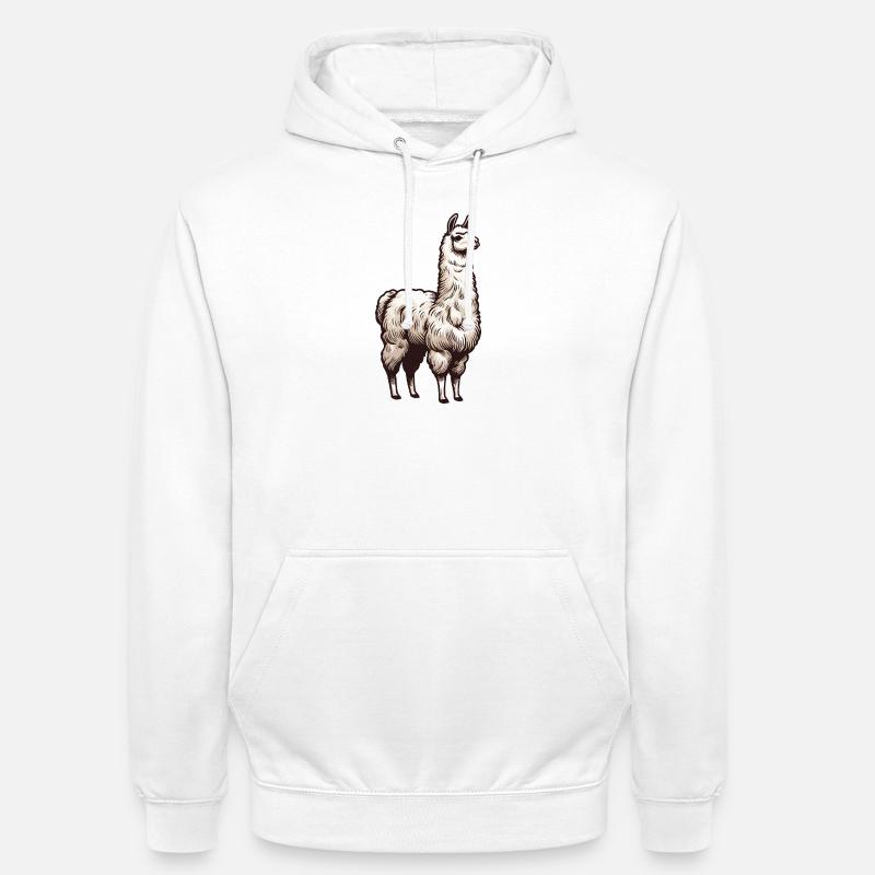 Lama blanc - Sweat-shirt à capuche unisexe - blanc