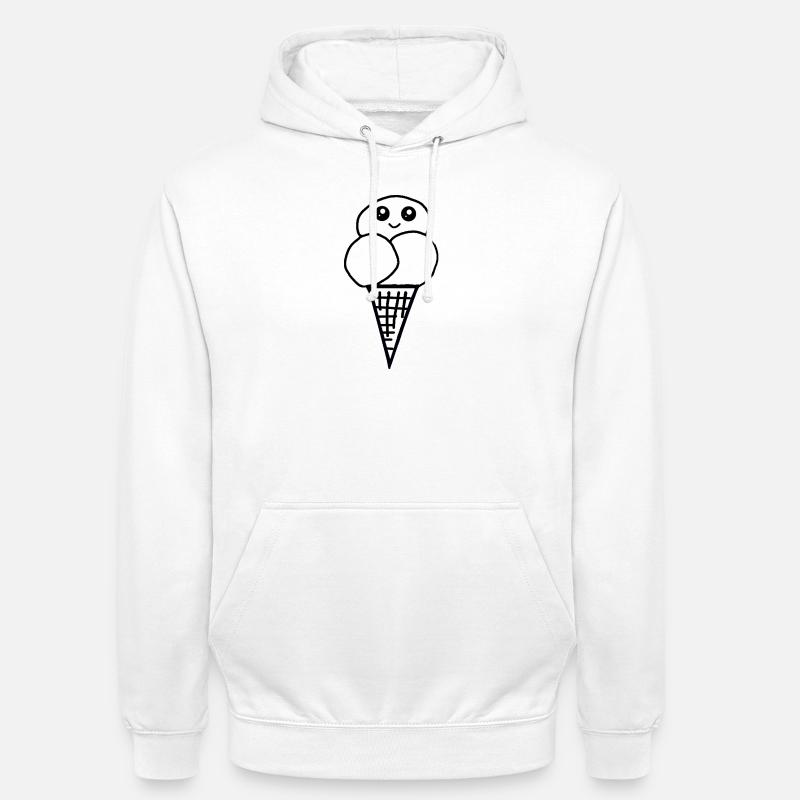 Eis Eiswaffel Eistüte Eiscreme Eiskrem - Unisex Hoodie - white