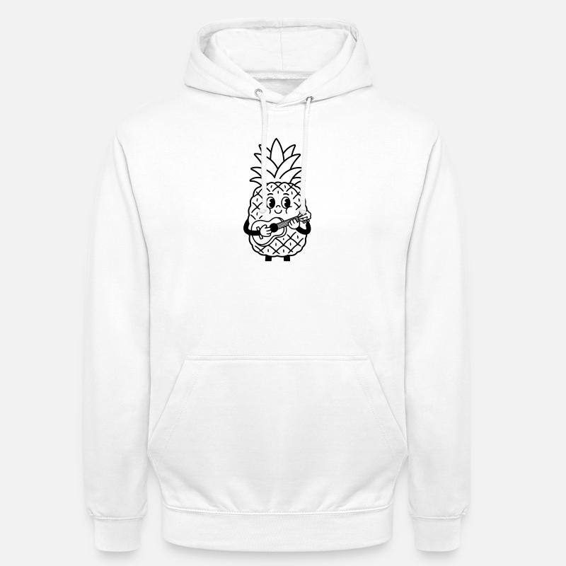 Ananas mit Ukulele - Unisex Hoodie - Weiß