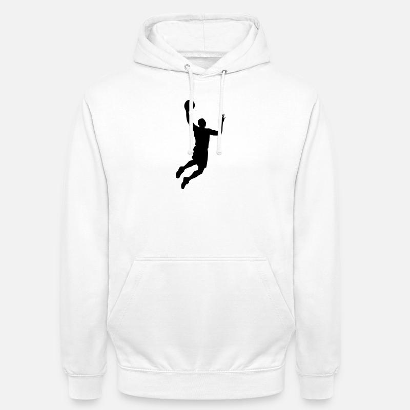 Silhouette du basket-ball - Sweat-shirt à capuche unisexe - blanc