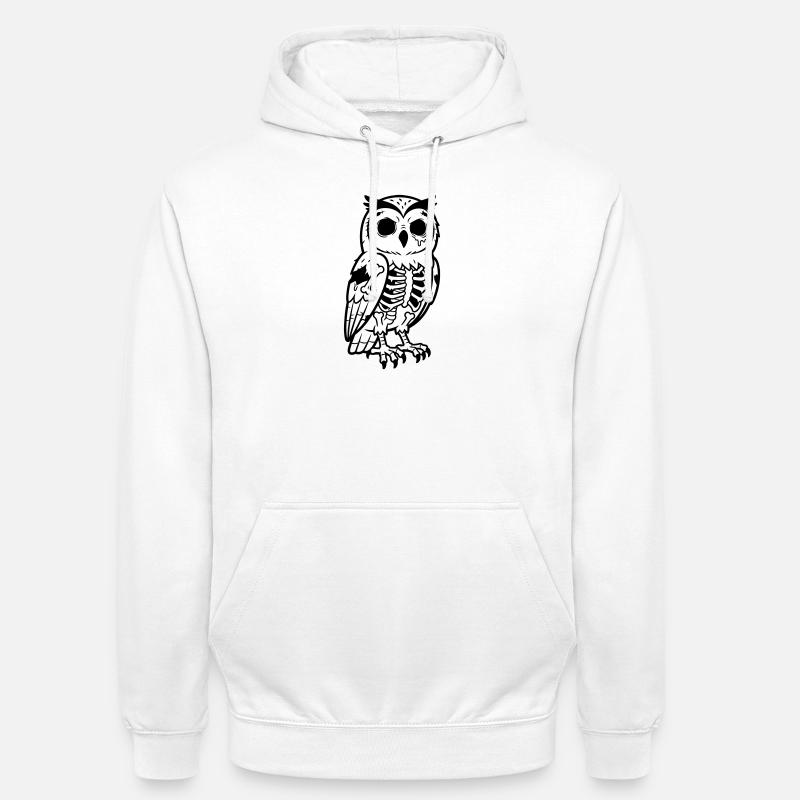 Chouette Zombie - Sweat-shirt à capuche unisexe - blanc
