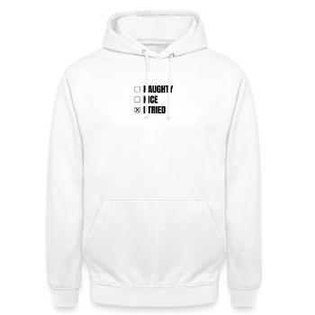 Weihnachten - Unisex Hoodie - Weiß - Vorne - AI Model Male 185 dark (185cm) & AI Model Female 172 dark (172cm)