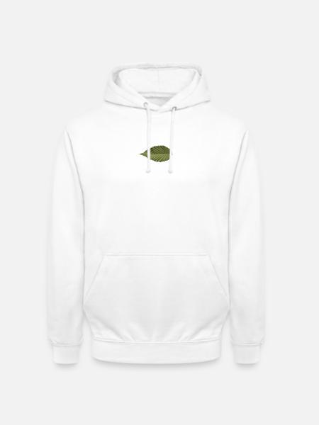 Leaf Structure Olive Green Pattern - Unisex Hoodie - white