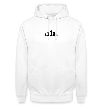 Schach - Unisex Hoodie - Weiß - Vorne - AI Model Male 185 dark (185cm) & AI Model Female 172 dark (172cm)
