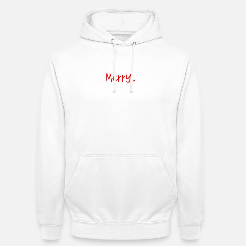 Rouge Joyeux Script Sur Noir - Sweat-shirt à capuche unisexe - blanc