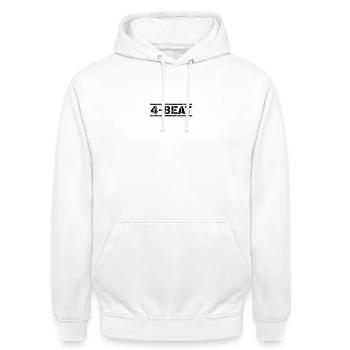 4 Beat - Unisex Hoodie - white - Front - AI Model Male 185 dark (185cm) & AI Model Female 172 dark (172cm)