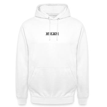 Acid Jazz - Unisex Hoodie - white - Front - AI Model Male 185 dark (185cm) & AI Model Female 172 dark (172cm)