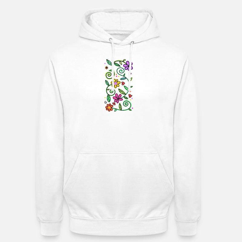 Dekorative Doodle-Gänseblümchen - Unisex Hoodie - Weiß